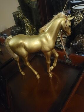 Gold Decorative Horse  Elegant Home Art Accent